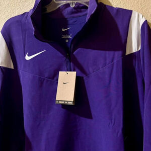 Nike Men's Football Coach Jacket Short Sleeve Hooded 1/4 Zip (SIZE M)